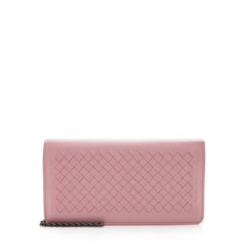 Luxury Bottega Veneta Intrecciato Leather Wallet on Chain Bag (SHF-14471)