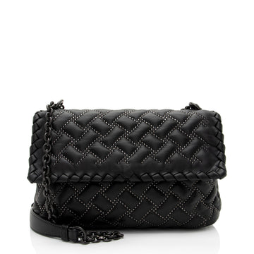 Luxury Bottega Veneta Intrecciato Microstud Olimpia Medium Shoulder Bag (SHF-1Fq6ti)