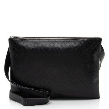Luxury Bottega Veneta Intrecciomirage Nappa Triple Zip Maxi Messenger (SHF-Jn9MKL)