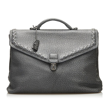 Luxury Bottega Veneta Leather Intrecciato Trimmed Business Bag (SHG-35299)