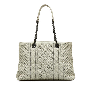 Luxury Bottega Veneta Medium Intrecciato Stitched Double Chain Tote (SHG-lAoFji)