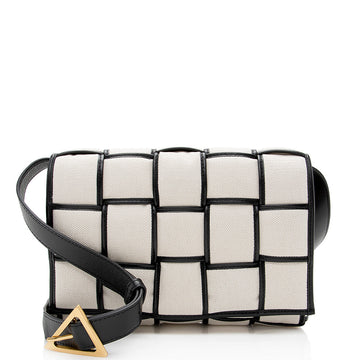 Luxury Bottega Veneta Puffed Canvas Cassette Crossbody (SHF-22046)