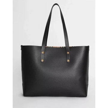 BURBERRY GRAINY LEATHER HAYMARKET CHECK TOTE New 1:1 Bags