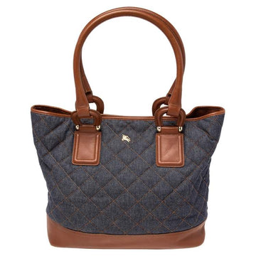 BURBERRY QUILTED DENIM & LEATHER GRANGE TOTE New 1:1 Bags