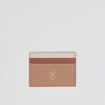 BURBERRY TRI-TONE GRAINY LEATHER TB CARD CASE