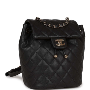 Top Quality Chanel Mini Urban Spirit Backpack Black Leather Gold Hardware