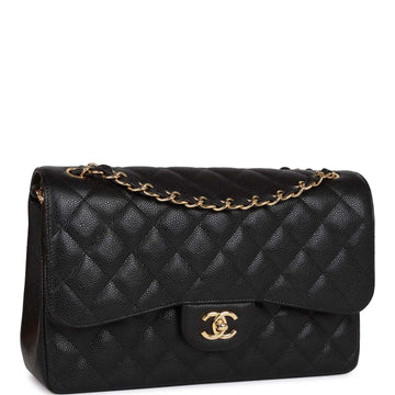 Top Quality Chanel Jumbo Classic Double Flap Bag Black Leather Gold Hardware