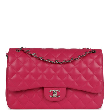 Chanel Jumbo Classic Double Flap Pink Lambskin Silver Hardware