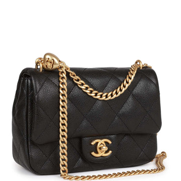 Top Quality Chanel Sweetheart Crush Mini Rectangular Flap Bag Black Leather Antique Gold Hardware
