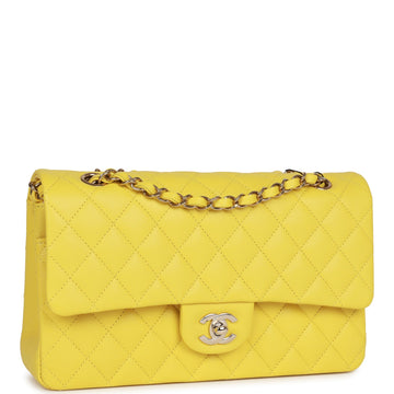 Top Quality Chanel Medium Classic Double Flap Bag Yellow Leather Light Gold Hardware