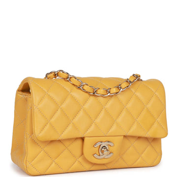 Top Quality Chanel Mini Rectangular Flap Bag Yellow Leather Light Gold Hardware
