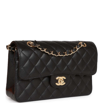 Chanel bag Small Classic Double Flap Black Leather Gold Hardware