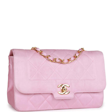 Vintage Top Quality Chanel Small Flap Bag Pink Satin Gold Hardware