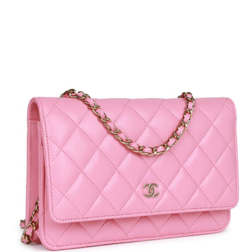 Top Quality Chanel Wallet On Chain WOC Pink Leather Gold Hardware
