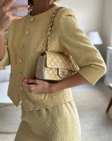*UNICORN* Chanel Metallic Gold Ombre Mini Rectangular in Aged Leather with Brushed Gold Hardware