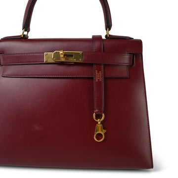 Kelly 28 Rouge H Box leather  Z Circle Stamp