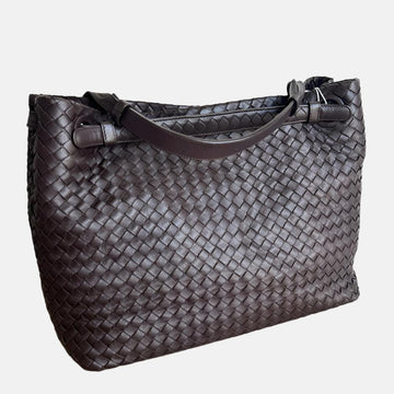 Bottega Veneta Garda Shoulder Bag Intrecciato Nappa Leather Dark Chocolate Brown Large 33cm