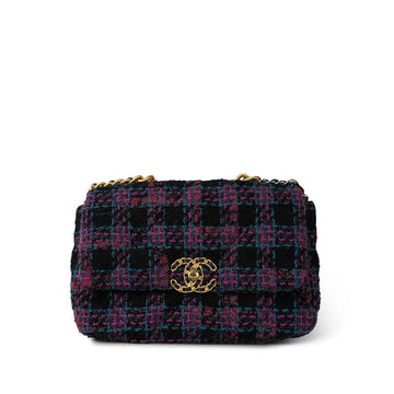 22K Multicolor Tweed Quilted 19 Flap Mixed Hardware Small