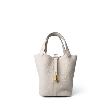 Picotin Lock 18 Beton Taurillon leather  U Stamp