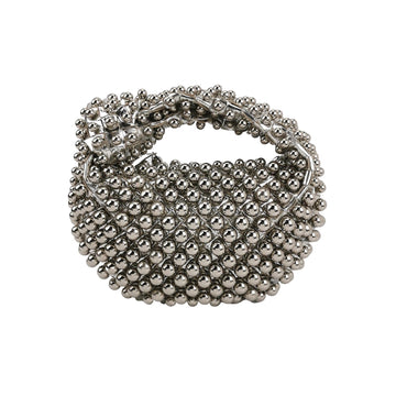 Bottega Veneta Jodie Mini Silver Leather Metallic Studded Rare