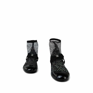 23S Black Crystal Mary Jane Boots Size 38