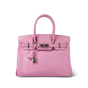 Birkin 30 Bi Color Bubblegum Chèvre Pink Palladium Plated P Square Stamp