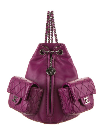 CHANEL CC QUILTED LAMBSKIN MINI BACKPACK