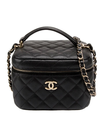 CHANEL CC CAVIAR QUILTED MINI VANITY SHOULDER BAG