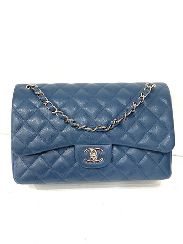 CHANEL CAVIAR QUILTED JUMBO DOUBLE FLAP BAG-HS