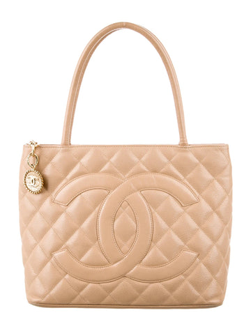 CHANEL CAVIAR QUILTED LEATHER MEDALLION TOTE BAG
