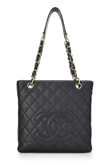 CHANEL CAVIAR QUILTED LEATHER PETIT SHOPPING TOTE BAG PST