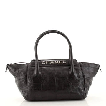 CHANEL LAX QUILTED LEATHER CHOCOLATE BAR HANDBAG