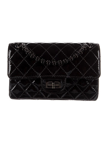 CHANEL QUILTED PATENT LEATHER REISSUE SO BLACK MINI FLAP BAG