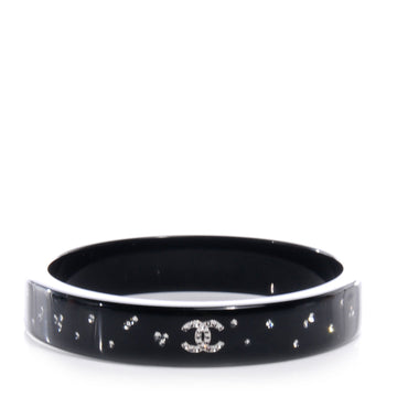 CHANEL RESIN CRYSTAL CC BANGLE BRACELET