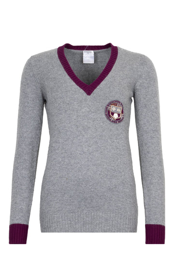 CHANEL 2007 Knit Top Cashmere Grey Purple