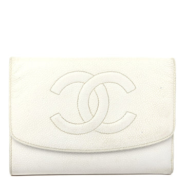 CHANEL VINTAGE WHITE CAVIAR WALLET