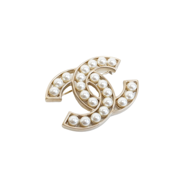 Chanel Pearl CC Logo Brooch