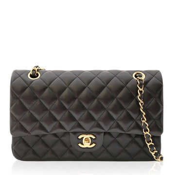 Medium Classic Lambskin Flap Bag GHW