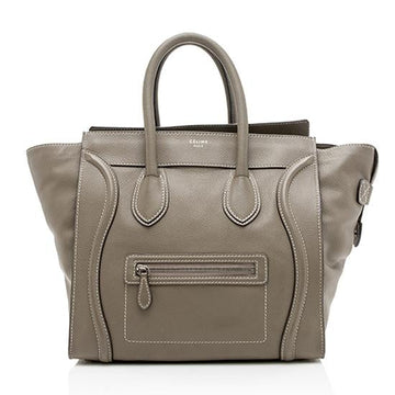 Celine Drummed Calfskin Luggage Mini Tote