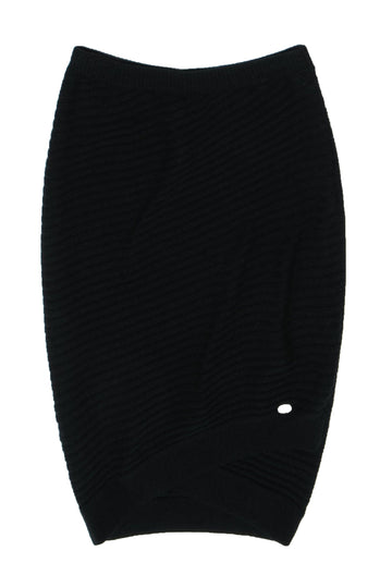 Top Quality Chanel - Black Cashmere Ribbed Knit Pencil Skirt Sz 6