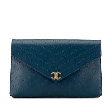 Top Quality Chanel CC Chevron Calfskin Envelope Clutch (SHG-Nah7n1)