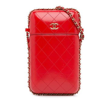 Top Quality Chanel CC Quilted Calfskin Chain Around Phone Holder (SHG-t9r9NM)