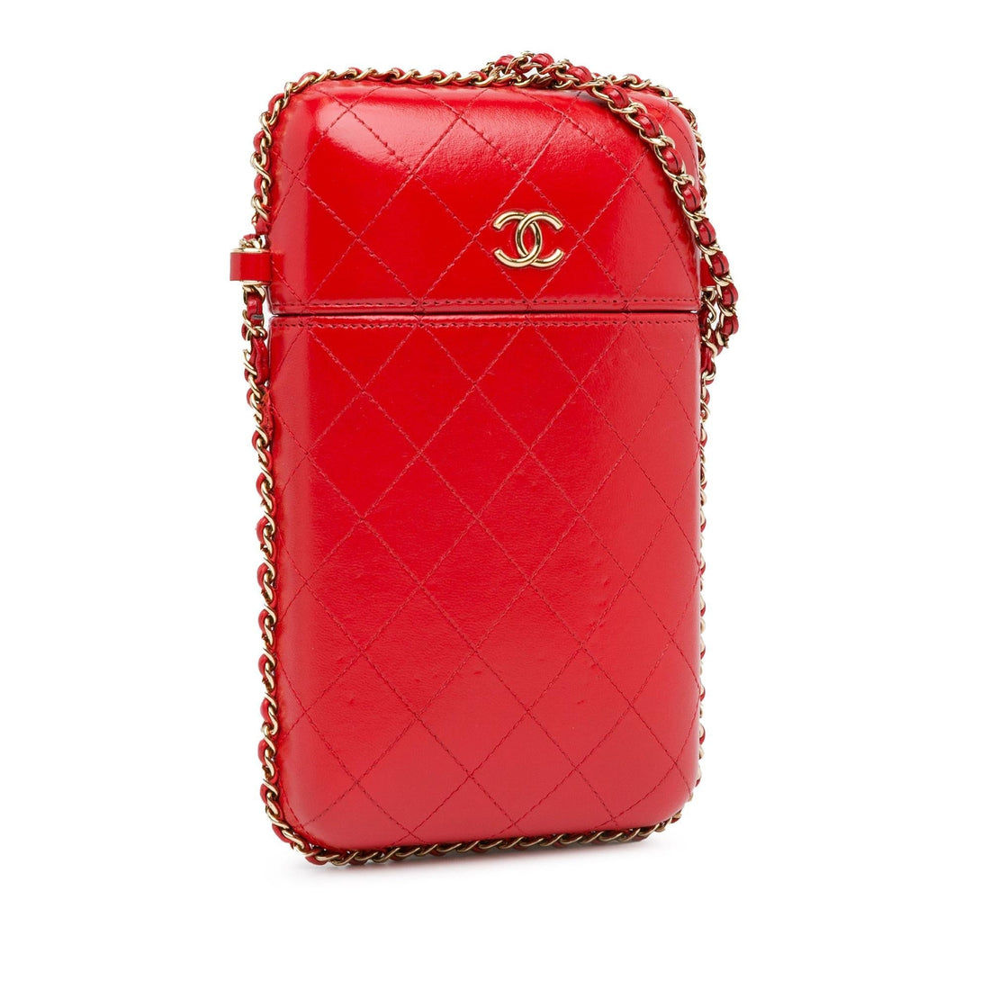 Top Quality Chanel CC Quilted Calfskin Chain Around Phone Holder (SHG-t9r9NM)