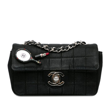 Top Quality Chanel Extra Mini Satin Choco Bar Charms Flap Bag (SHG-6SxIdS)