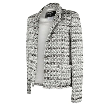 CHANEL SUBTLE SILVER THREAD TWEED BLAZER