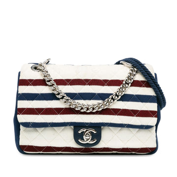 Top Quality Chanel Jumbo Stripe Jersey Felt and Rope Flap (SHG-1O7u9U)