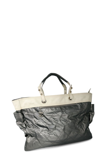 Large Paris-Biarritz Tote Off White Grey