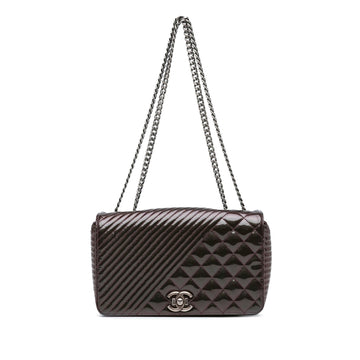 Top Quality Chanel Medium Patent Coco Boy Flap (SHG-50WsUL)