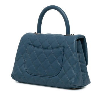 Chanel Mini Quilted Caviar Coco Top Handle Bag