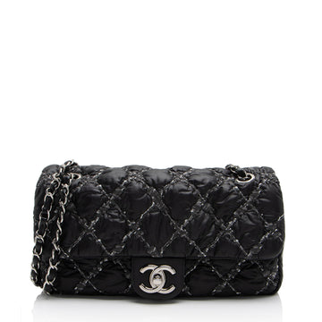 Top Quality Chanel Nylon Quilted Tweed On Stitch Flap Bag (SHF-4UuNtD)